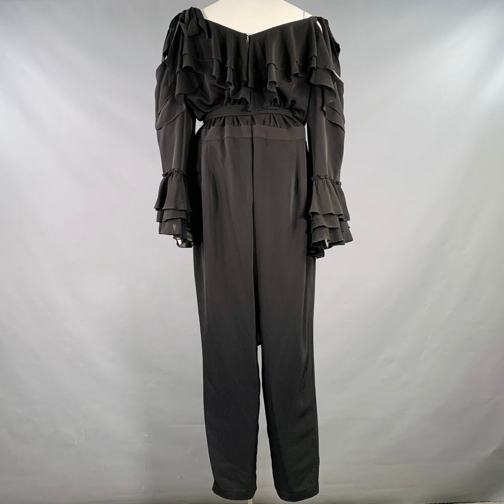 RODARTE x UNIVERSAL STANDARD Size 22 Black Polyester Ruffled Jumpsuit - Picture 2 of 5